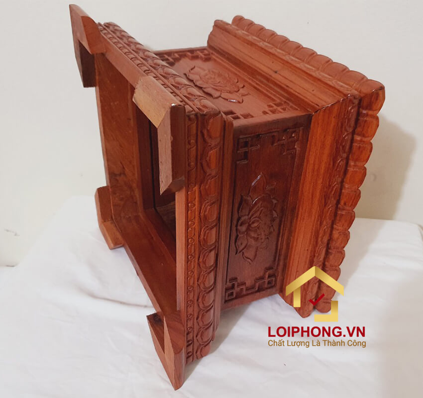 Đôn gỗ hương hoa sen 30x30 cm cao 20 cm