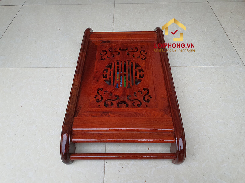 Khay trà gỗ hương chân cuốn thư 47x27x7 cm