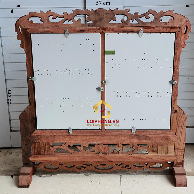 Khung ảnh thờ đôi bằng gỗ hương kích thước ảnh 20x30 cm