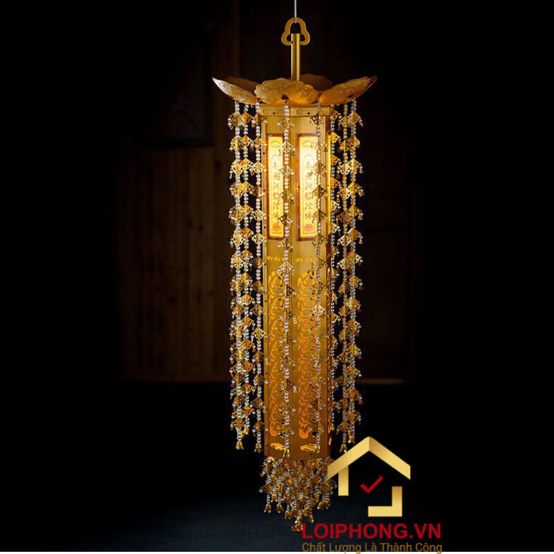 Đèn Lọng Treo Bằng Hợp Kim Mạ Vàng cao từ 70cm - 205cm