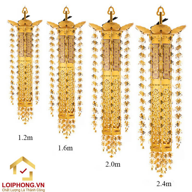 Đèn Lọng Treo Bằng Hợp Kim Mạ Vàng cao từ 70cm - 205cm