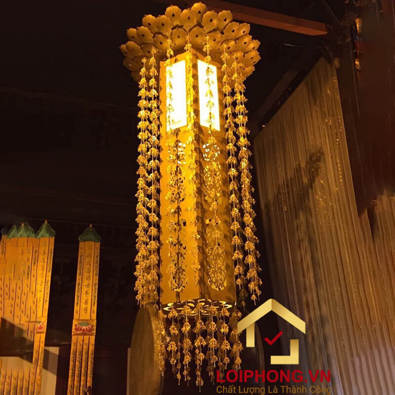 Đèn Lọng Treo Bằng Hợp Kim Mạ Vàng cao từ 70cm - 205cm