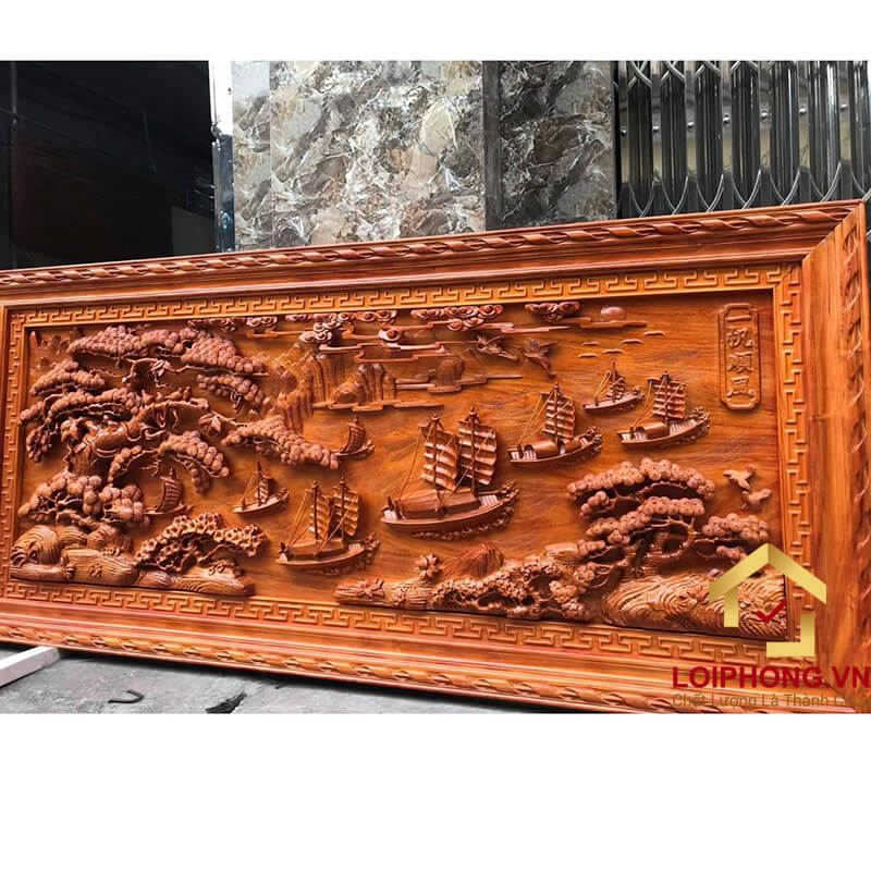 Tranh gỗ Thuận Buồm Xuôi Gió đẹp 107x217x6 cm