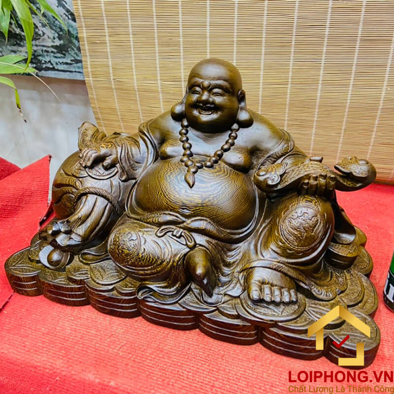 Tượng Phật Di Lặc ngồi tài lộc kích thước 50x29x27 cm