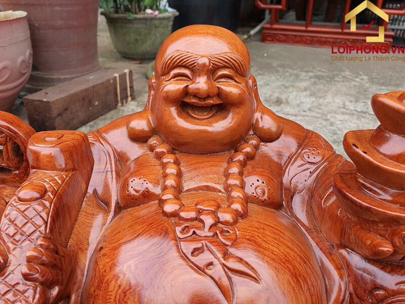 Tượng Phật Di Lặc ngồi đế vạn sự như ý kích thước 50x30x25 cm