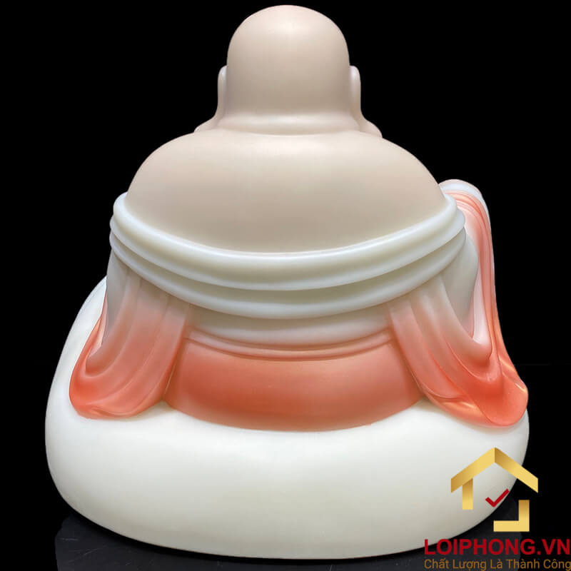 Tượng Phật Di Lặc Ngồi Túi Tiền Sơn Đỏ Bằng Bột Đá Cao 30cm, 40cm và 48cm