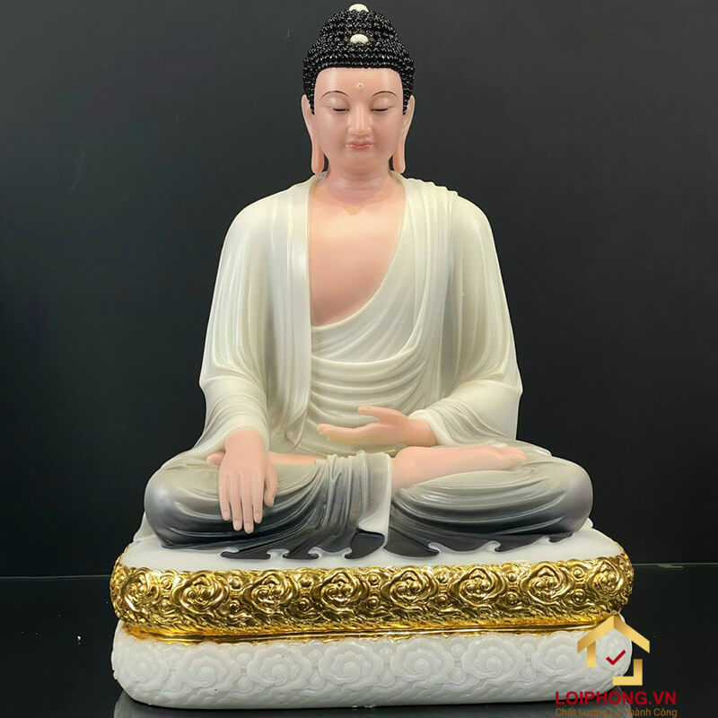Bộ Tượng thất phật Dược Sư bảy thế tay bằng bột đá cao 48 cm
