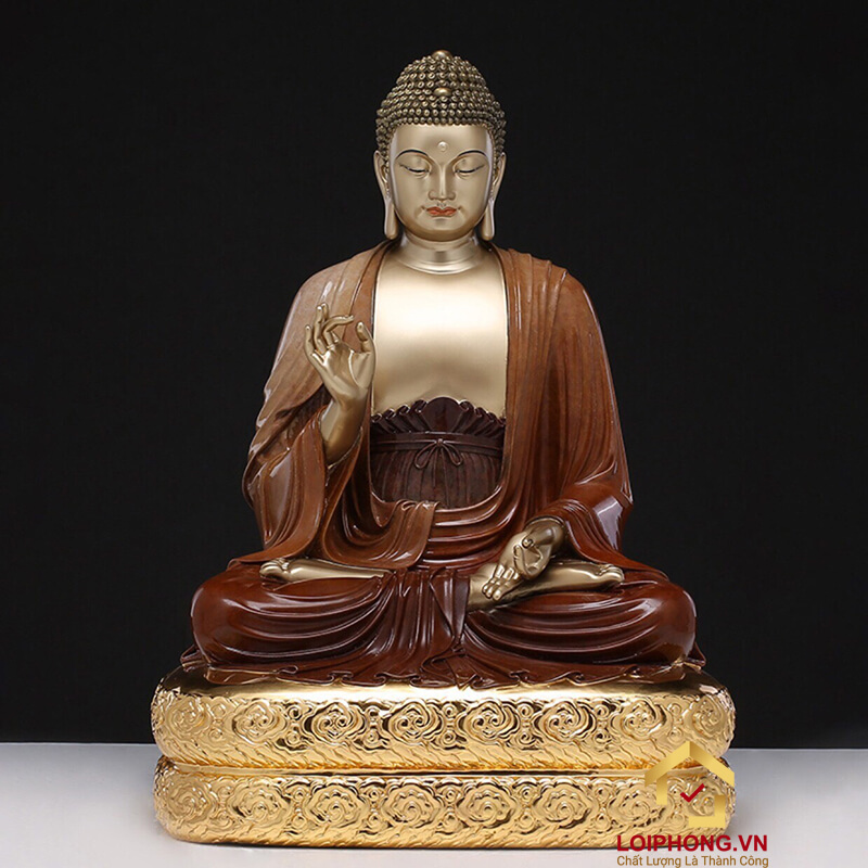 Bộ Tượng Thất Phật Dược Sư Bảy Thế Tay Bằng Đồng Men Cổ Cao 48cm