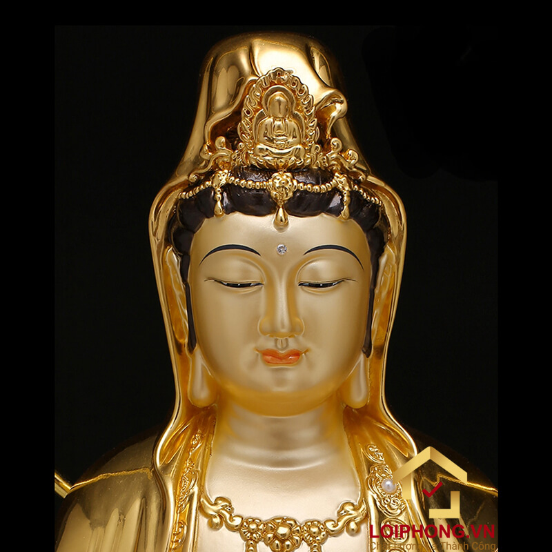 Tượng phật Tây Phương Tam Thánh bằng đồng dát vàng ấn bảo cao 48 – 65 – 90 – 106 cm