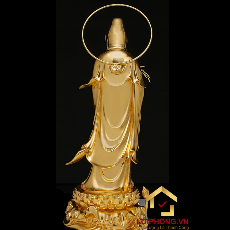 Tượng phật Tây Phương Tam Thánh bằng đồng dát vàng ấn bảo cao 48 – 65 – 90 – 106 cm