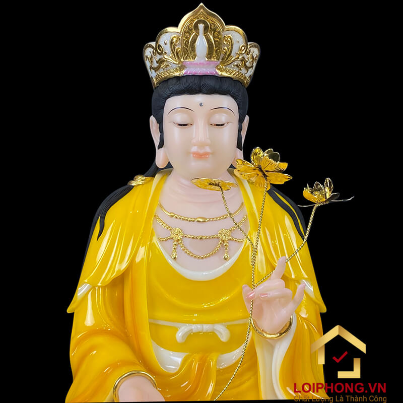 Tượng Phật Tây Phương Tam Thánh Đế To Bằng Bột Đá Hổ Phách cao từ 20 – 48 cm