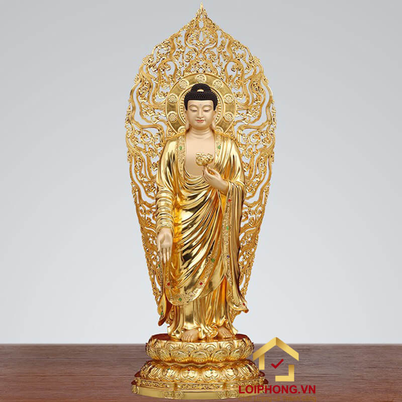 Tượng Phật Tây Phương Tam Thánh Đứng Đài Sen Bằng Đồng Đài Loan