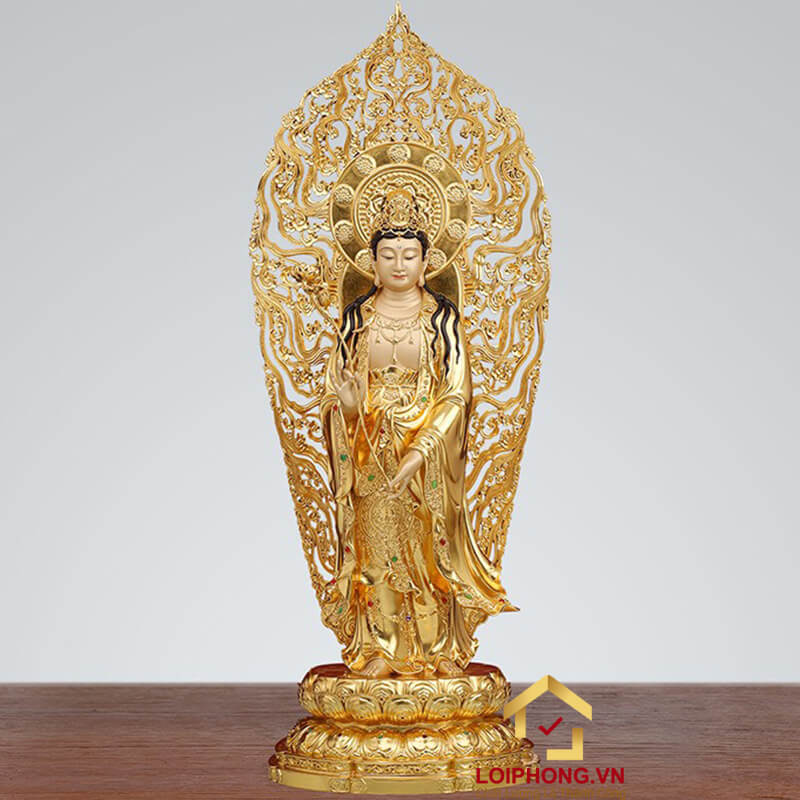 Tượng Phật Tây Phương Tam Thánh Đứng Đài Sen Bằng Đồng Đài Loan