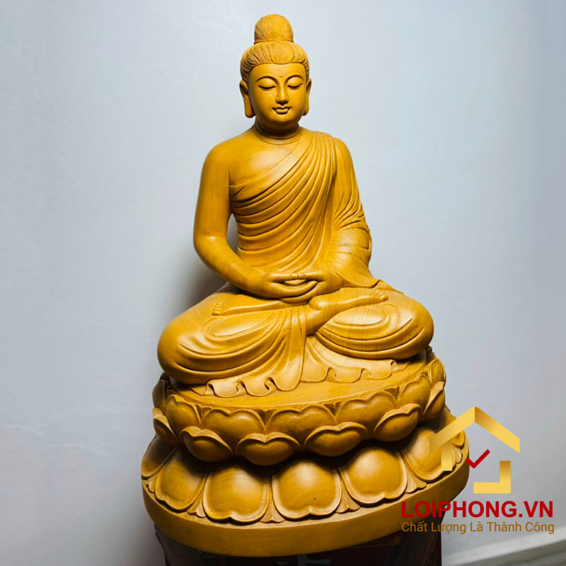 Tượng Phật Thích Ca tĩnh tâm kích thước 90x66x55 cm