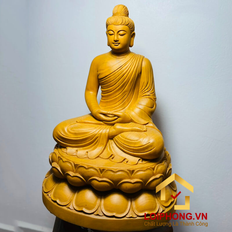 Tượng Phật Thích Ca tĩnh tâm kích thước 90x66x55 cm