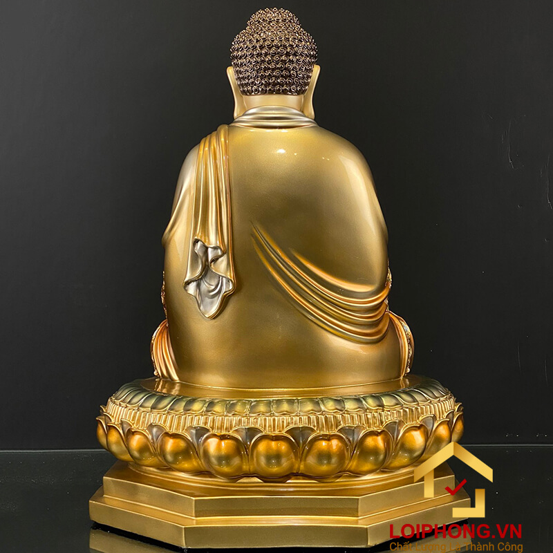 Tượng Phật Thích Ca bằng đồng men cổ kích thước 50x40x40 cm