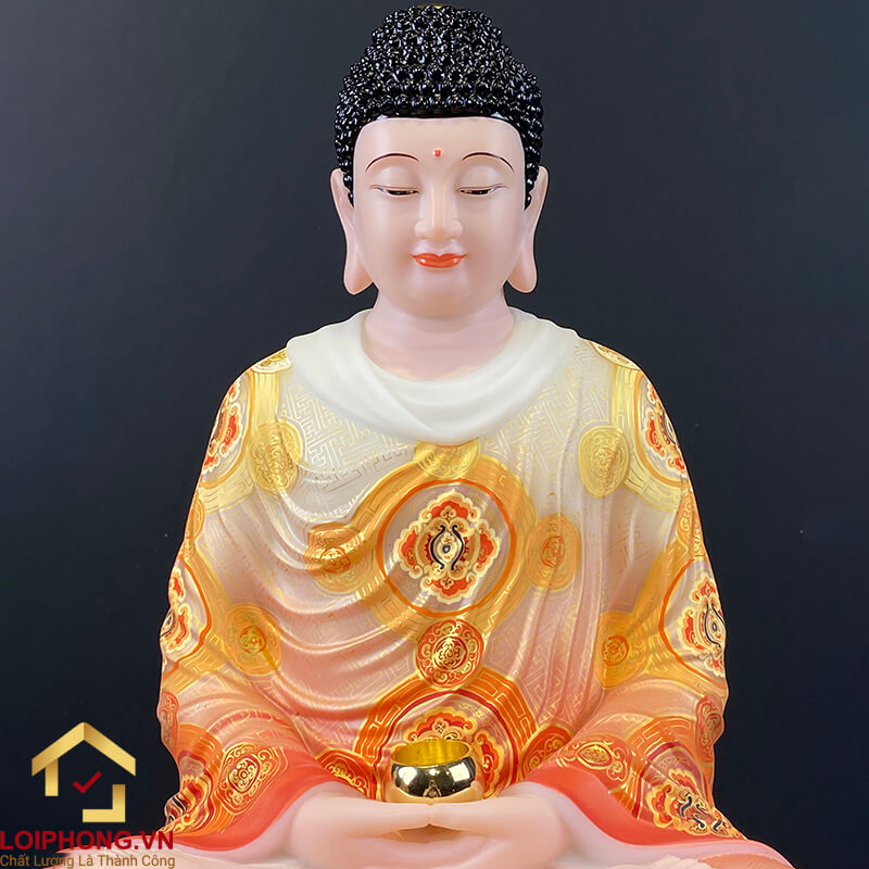 Tượng Phật Thích Ca ngồi đế non nước bằng bột đá sơn phú quý cao 30cm, 40cm và 48cm