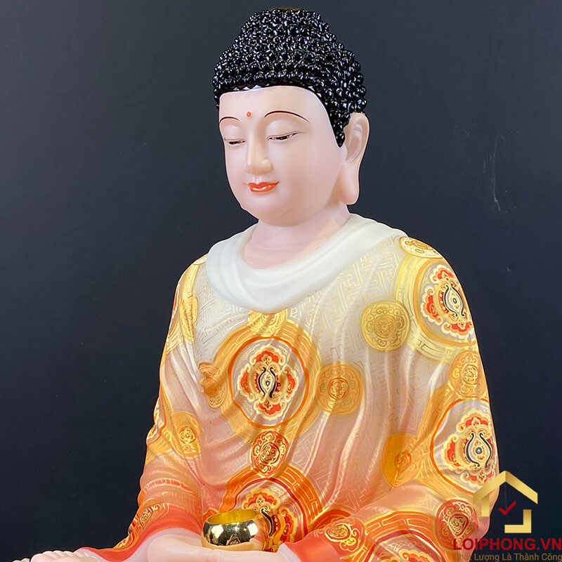 Tượng Phật Thích Ca ngồi đế non nước bằng bột đá sơn phú quý cao 30cm, 40cm và 48cm