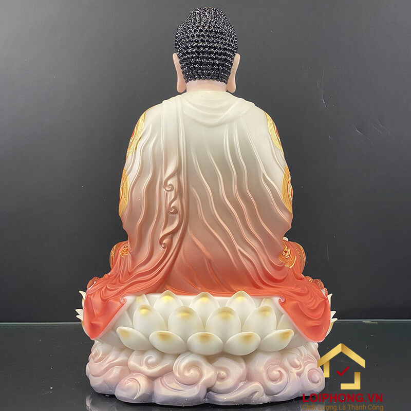 Tượng Phật Thích Ca ngồi đế non nước bằng bột đá sơn phú quý cao 30cm, 40cm và 48cm
