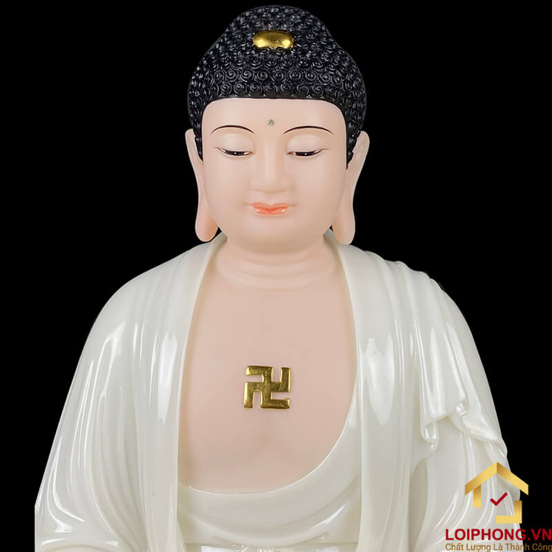 Tượng Phật Thích Ca Ngồi Đế Hoa Sen Bằng Bột Đá Cao 20 – 48 cm