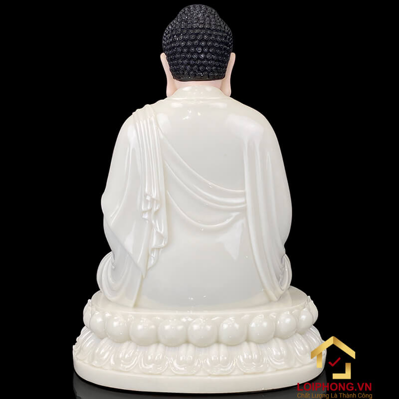 Tượng Phật Thích Ca Ngồi Đế Hoa Sen Bằng Bột Đá Cao 20 – 48 cm