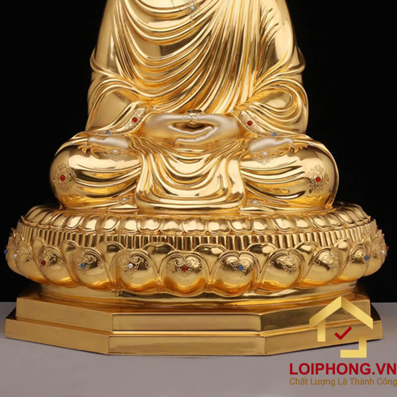 Tượng phật Thích Ca ngồi bằng đồng dát vàng cao  68 – 88 – 108 – 153 cm