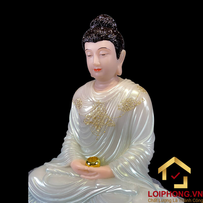 Tượng phật Thích Ca tĩnh tâm bằng bột đá cẩm thạch cao  48 – 65 – 90 – 105 cm