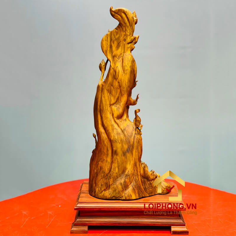 Tượng Phật Quan Âm đứng đài sen kích thước 53x24x16 cm