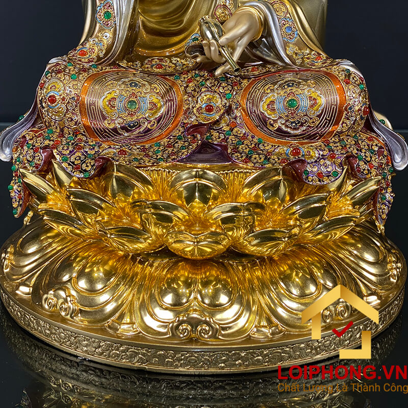 Tượng Phật Quan Âm bằng đồng ngồi đài sen ấn bảo cao 30 – 40 – 48 – 60 cm
