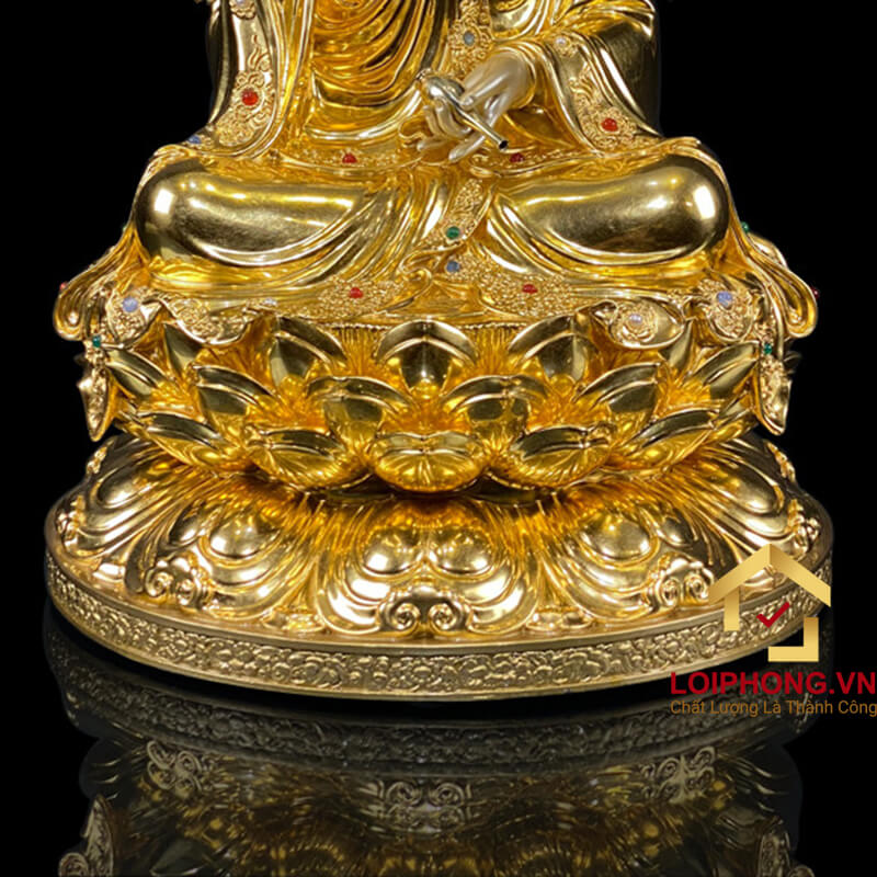 Tượng Phật Quan Âm bằng đồng dát vàng cao 30 – 40 – 48 – 60 cm