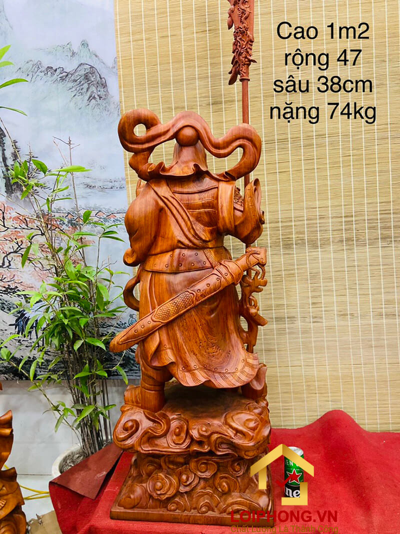 Tượng Quan Công trấn ải kích thước 120x47x38 cm