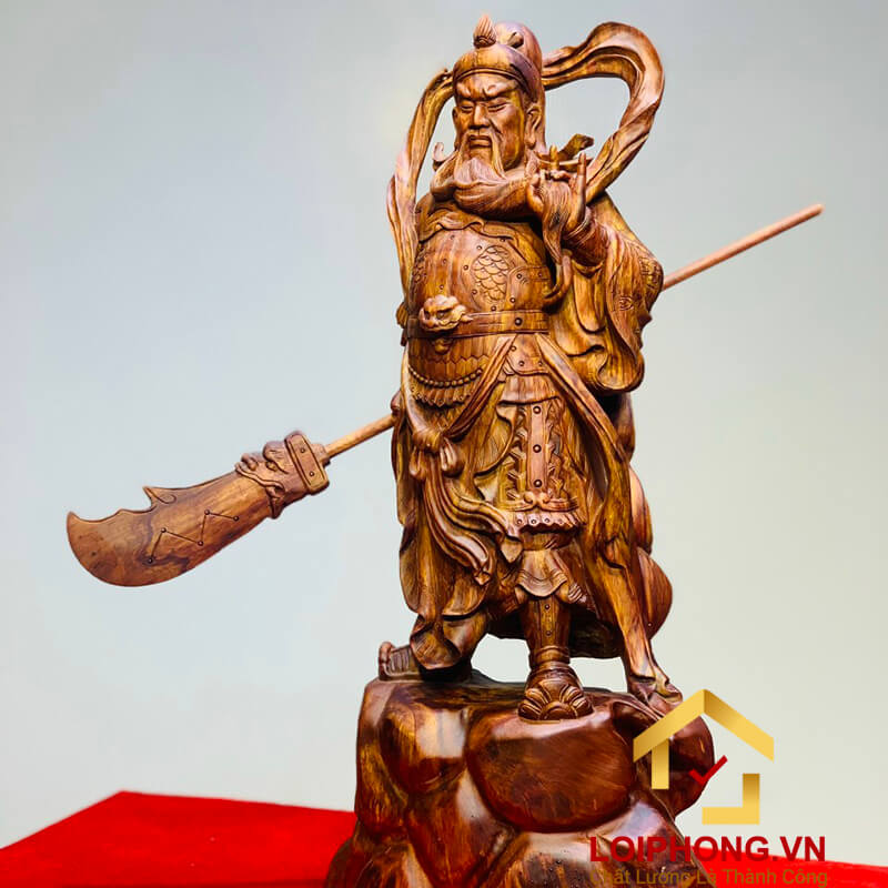 Tượng Quan Công trấn ải kích thước 48x23x18 cm