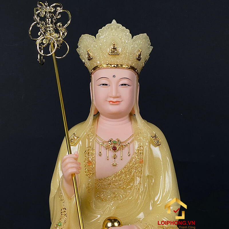 Tượng Ta Bà Tam Thánh ngồi đế non nước bột đá thạch anh cao 30 - 65 cm