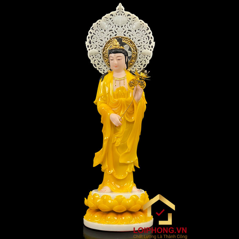 Tượng phật Tây Phương Tam Thánh bằng bột đá hổ phách cao  40 – 48 – 65 – 90 cm