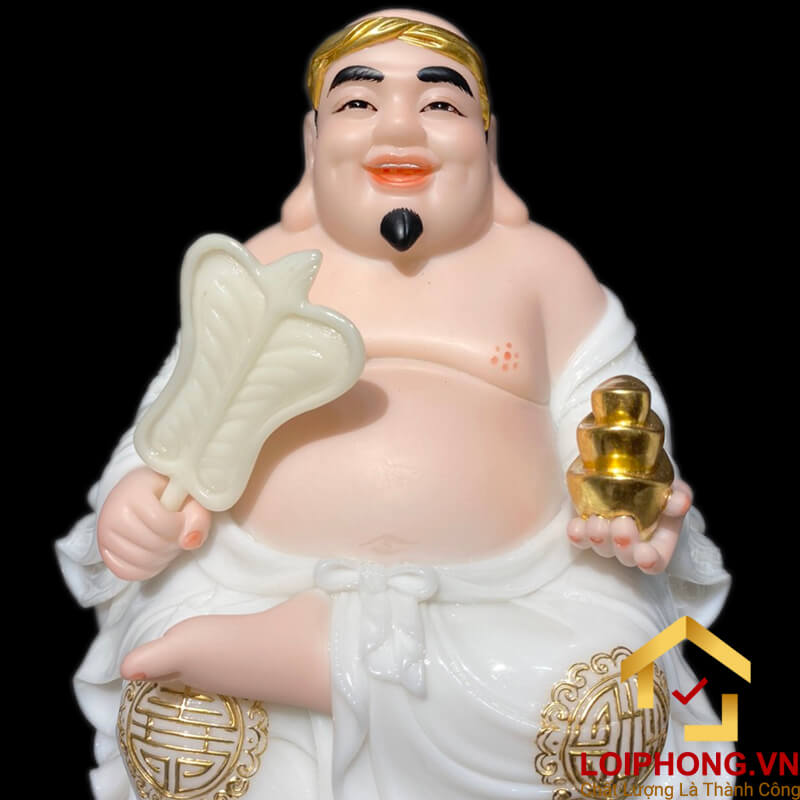 Tượng Thần Tài Thổ Địa trang phục màu trắng cao từ 20 – 40 cm