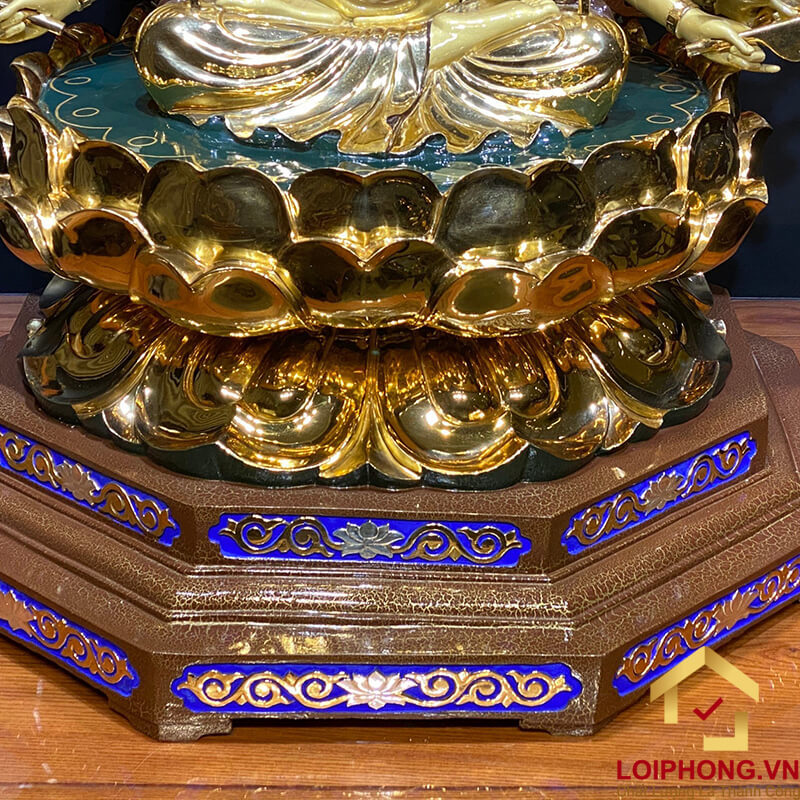 Tượng Thiên Thủ Thiên Nhãn Bằng Đồng Đài Loan Dát Vàng Cao Cấp cao 90cm