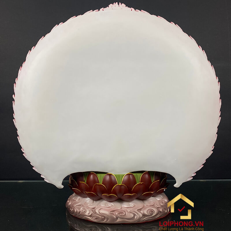 Tượng Thiên Thủ Thiên Nhãn Ngồi Đế Mây Bằng Bột Đá Vẽ Gấm Cao 40cm, 48cm