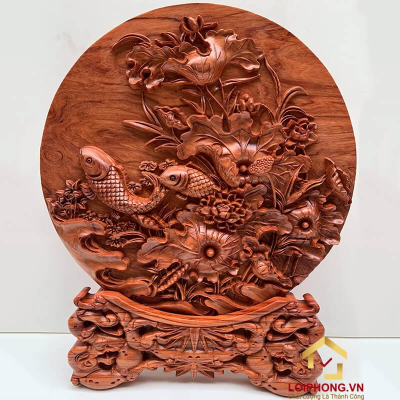 Đĩa gỗ trang trí 