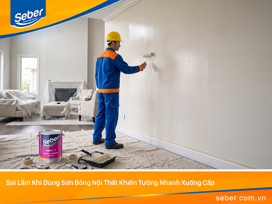 Sai Lầm Khi Dùng Sơn Bóng Nội Thất Khiến Tường Nhanh Xuống Cấp