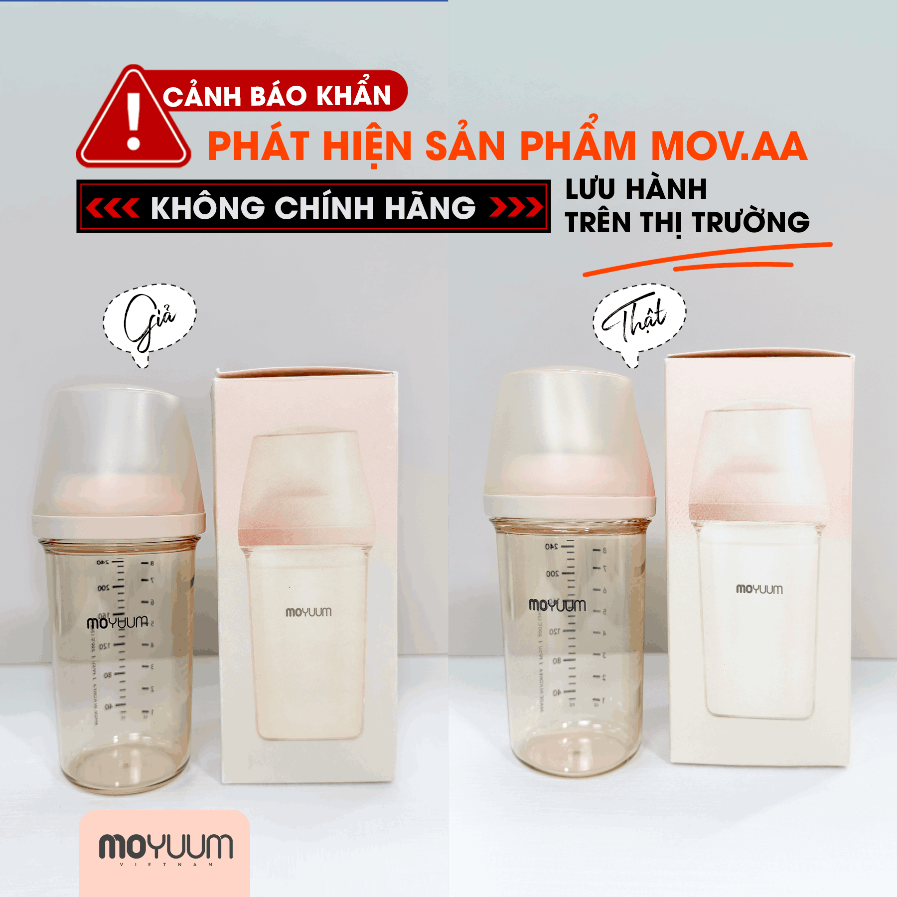 Dấu hiệu phân biệt bình mov.aa thật - giả mới nhất 2026