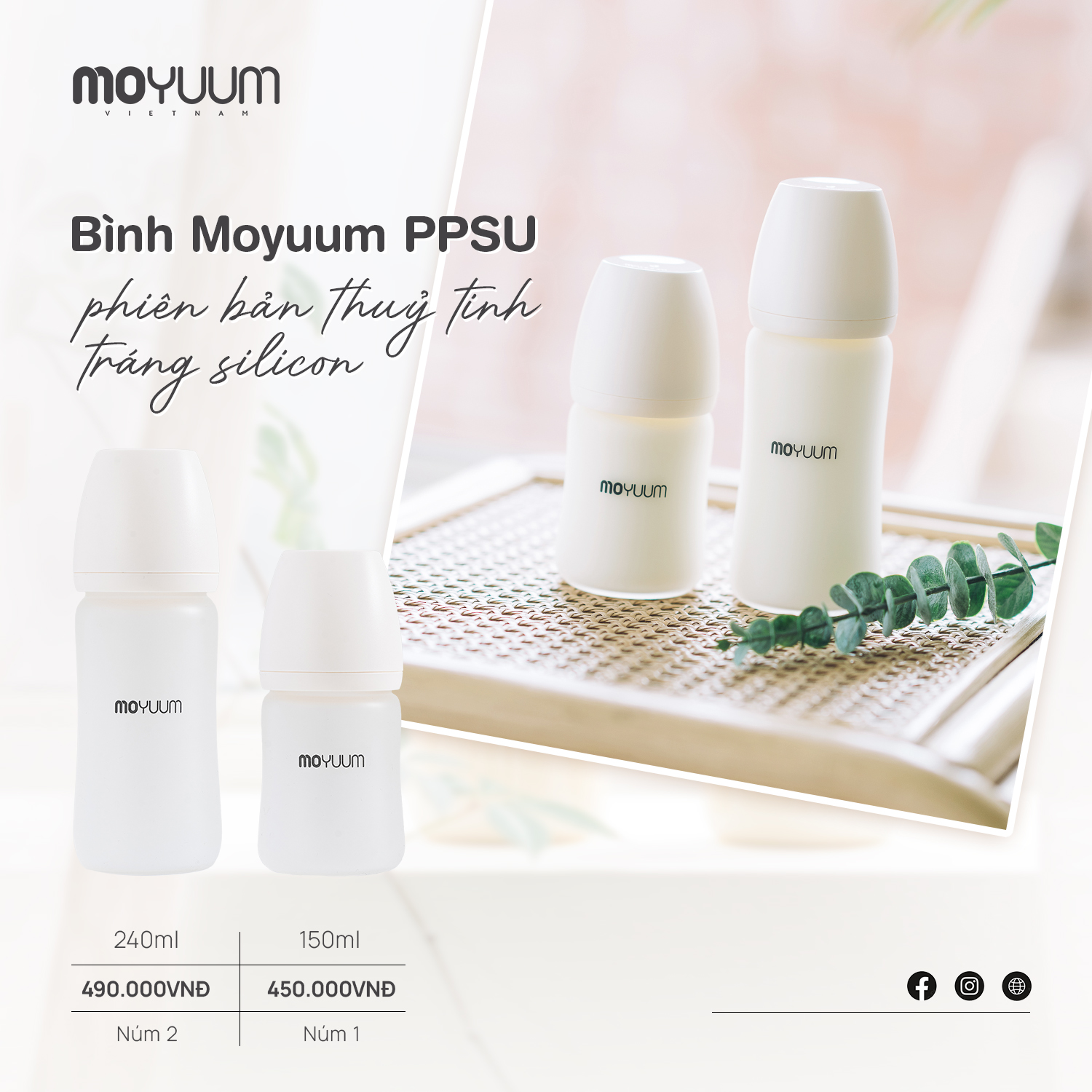 Review sản phẩm bình sữa thủy tinh Moyuum - bình sữa Hàn Quốc an toàn số 1 trên thị trường