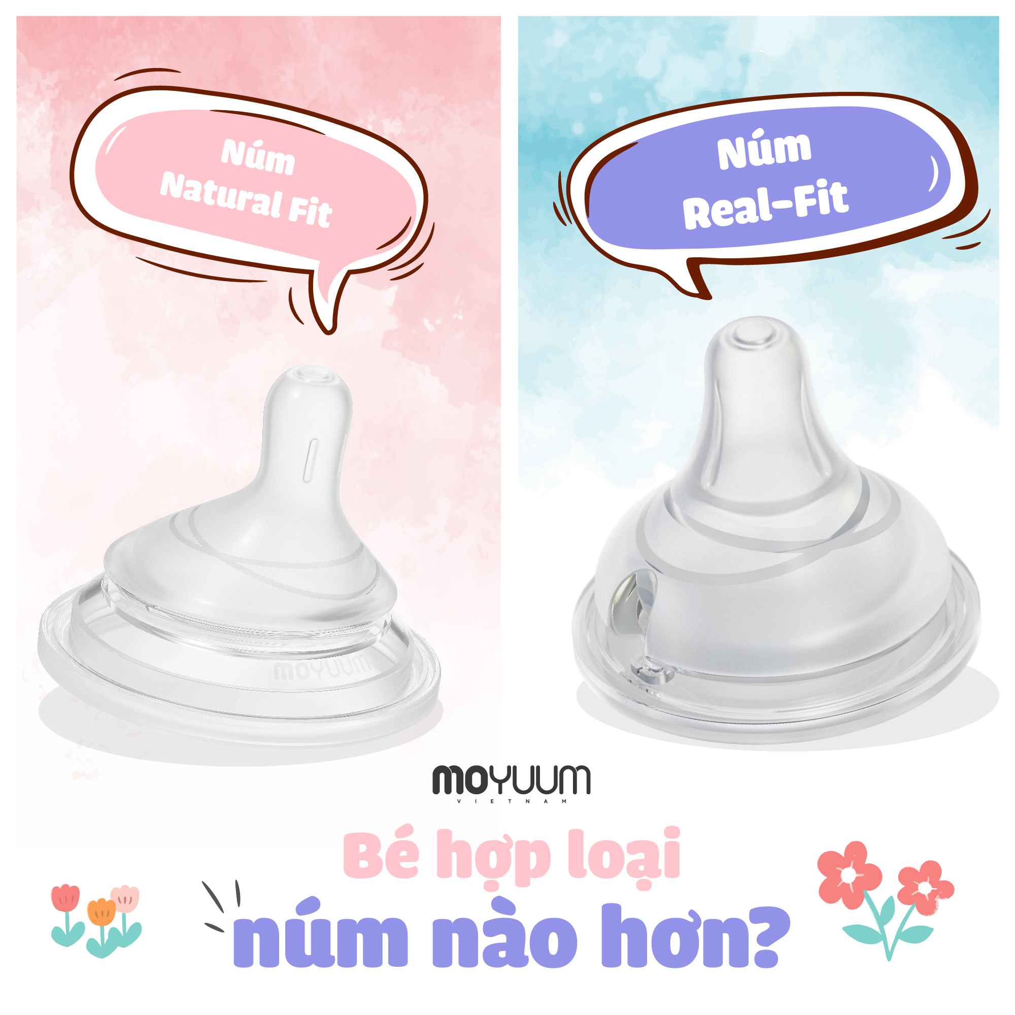 Núm tròn và núm dẹt – Nên chọn loại nào cho bé yêu của bạn?