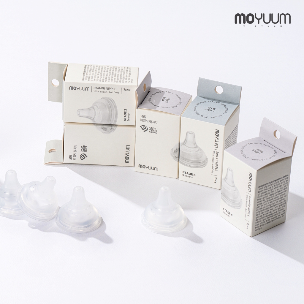 So sánh 2 thế hệ núm bình Real-Fit của Moyuum – Điểm nổi bật của núm bình thế hệ 3