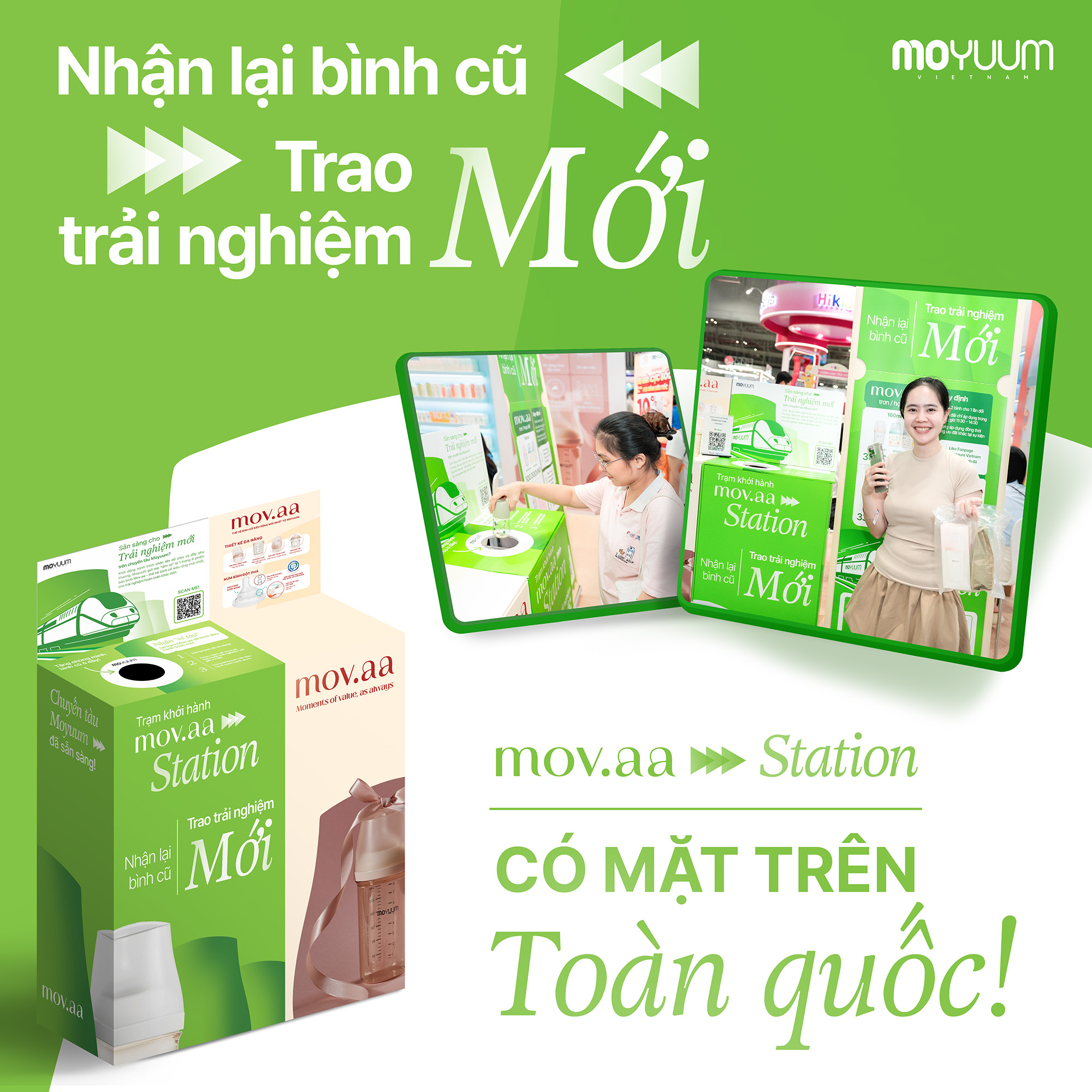 mov.aa Station chính thức trở lại: Đổi bình cũ - Nhận trải nghiệm mới tại điểm bán chính hãng toàn quốc