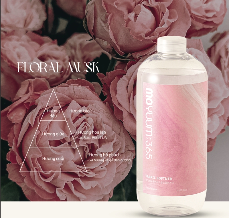 Nước xả thuần chay Moyuum;365 - Hành trình của hương thơm