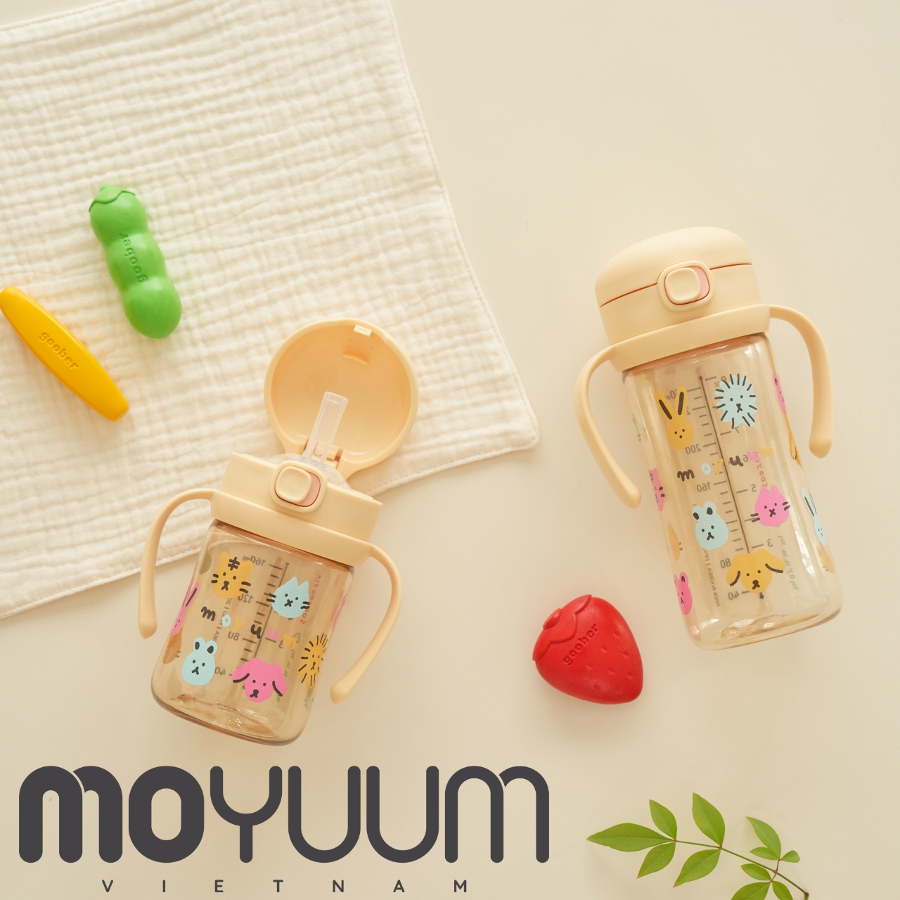 Bình tập hút Moyuum - lựa chọn hoàn hảo cho giai đoạn phát triển kỹ năng của bé