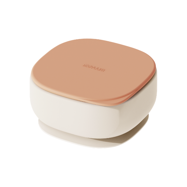 Bát ăn dặm silicone Moyuum - 6m+ - Đỏ/Vàng/Be
