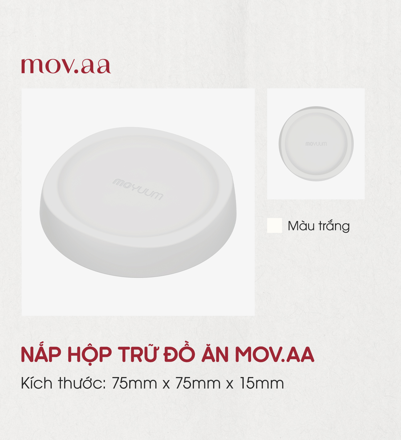 Nắp hộp trữ sữa Mov.aa - Màu Xanh/Be/Trắng