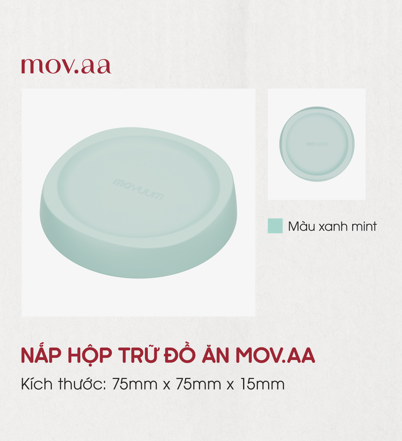 Nắp hộp trữ sữa Mov.aa - Màu Xanh/Be/Trắng