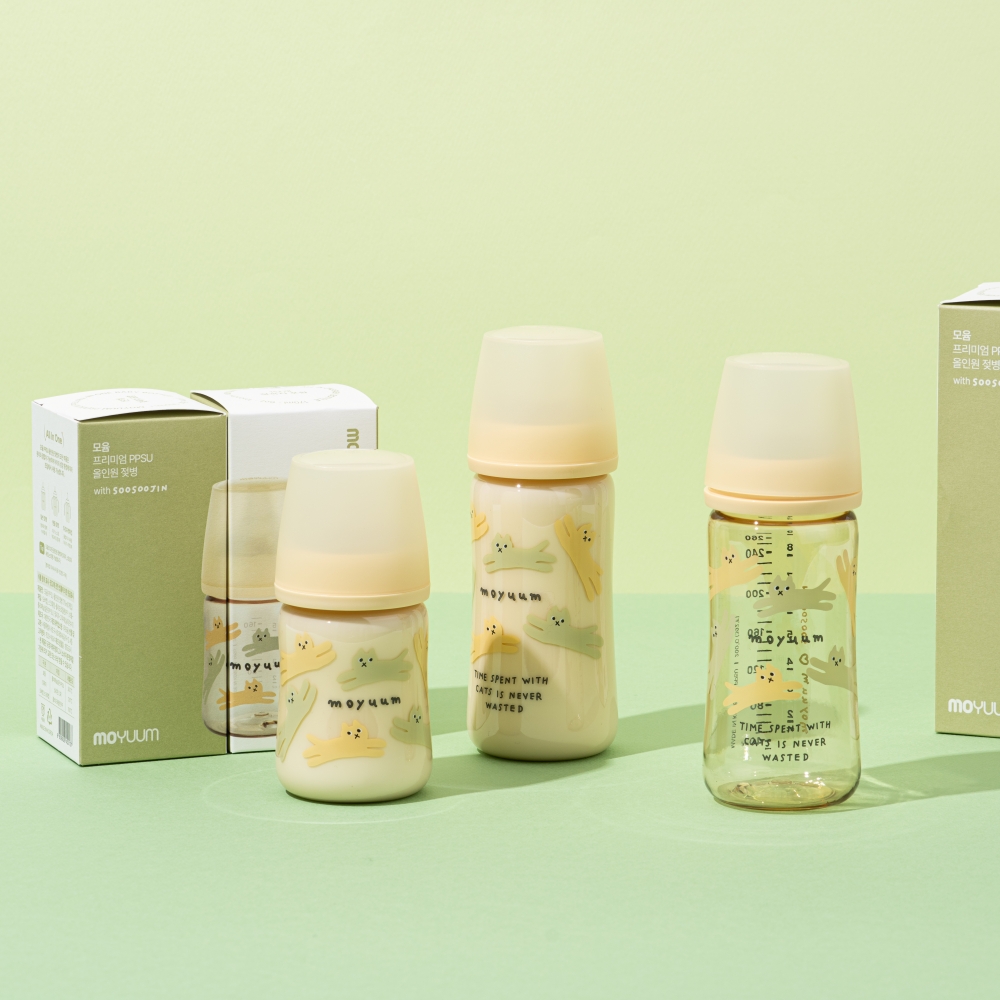 Thế hệ 3 - Bình PPSU Moyuum - Mẫu mèo - 270ml